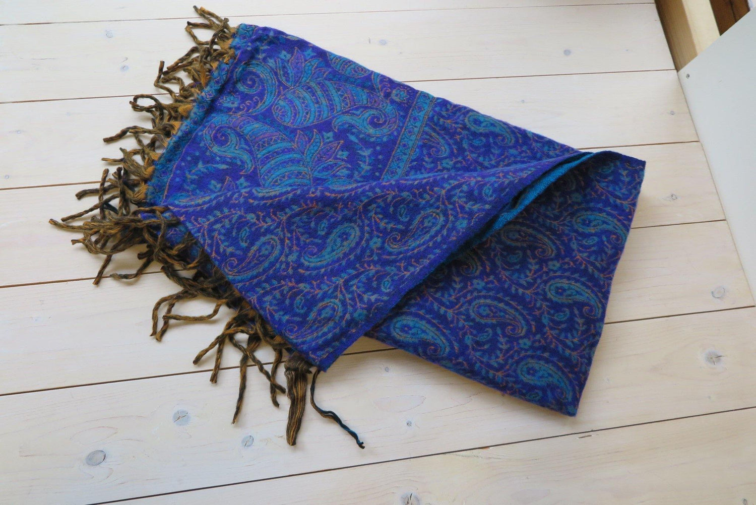 Yakwol meditatiedeken paars blauw